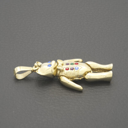 9ct Yellow Gold Gemstone Teddy Bear Pendant - Image 4