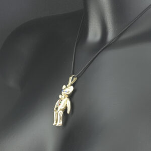 9ct Yellow Gold Gemstone Teddy Bear Pendant
