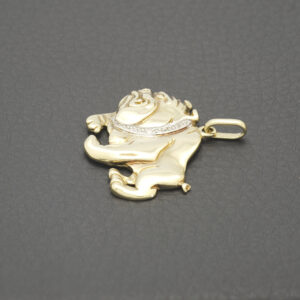 9ct Yellow Gold Diamond Bulldog Pendant