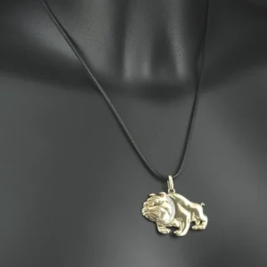 9ct Yellow Gold Diamond Bulldog Pendant