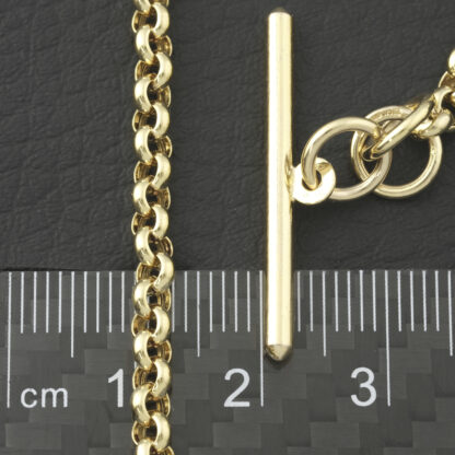 9ct Yellow Gold Belcher Bracelet & T-Bar 8" 4mm - Image 2
