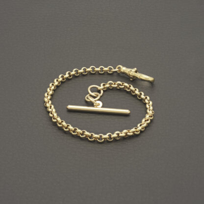 9ct Yellow Gold Belcher Bracelet & T-Bar 8" 4mm - Image 3