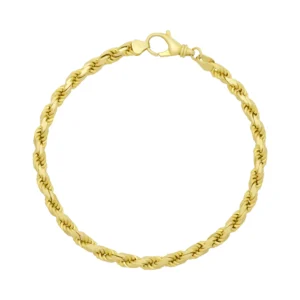 14ct Yellow Gold Rope Bracelet 9&#8243; 4.5mm