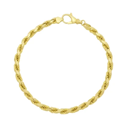 14ct Yellow Gold Rope Bracelet 9" 4.5mm
