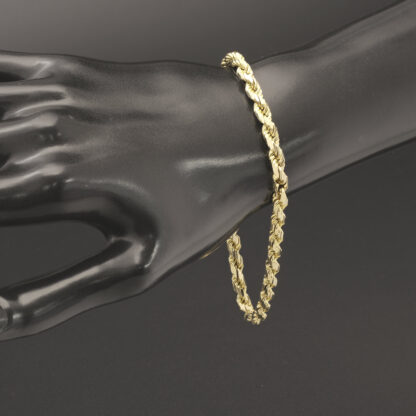 14ct Yellow Gold Rope Bracelet 9" 4.5mm - Image 3
