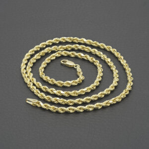 14ct Yellow Gold Rope Chain 22″ 3.5mm