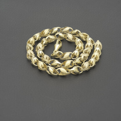 9ct Yellow Gold Tulip Chain 20" 7.5mm - Image 2