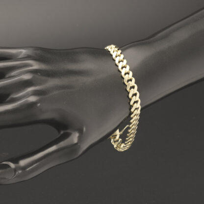 9ct Yellow Gold Cuban Bracelet 7" 7.5mm - Image 3