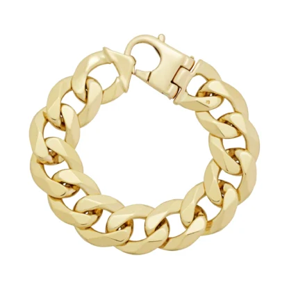 9ct Yellow Gold Curb Bracelet 9" 20mm