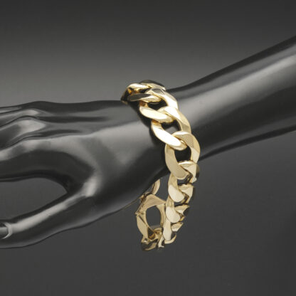 9ct Yellow Gold Curb Bracelet 9" 20mm - Image 4