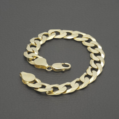 9ct Yellow Gold Curb Bracelet 8.5" 11mm - Image 2
