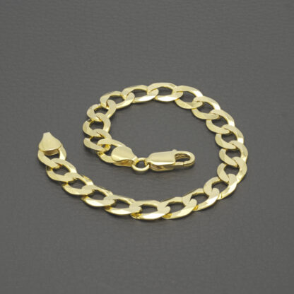 9ct Yellow Gold Curb Bracelet 8.5" 9mm - Image 2