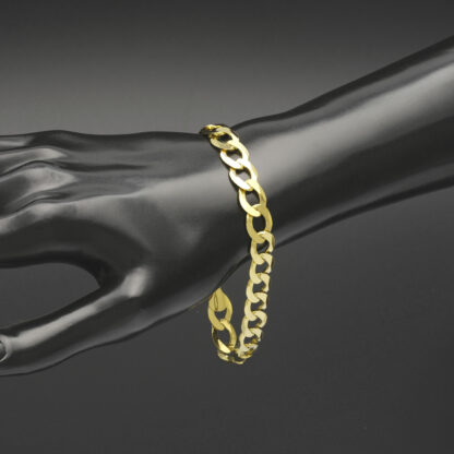 9ct Yellow Gold Curb Bracelet 8.5" 9mm - Image 4