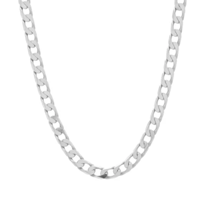 9ct White Curb Chain 20" 5.5mm