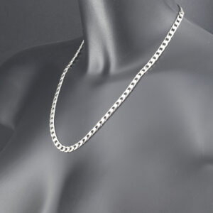9ct White Curb Chain 20″ 5.5mm