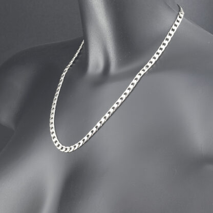 9ct White Curb Chain 20" 5.5mm - Image 4