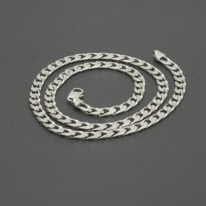 9ct White Curb Chain 20″ 5.5mm