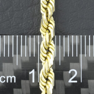 9ct Yellow Gold Diamond Cut Rope Bracelet 8.5″ 3.5mm