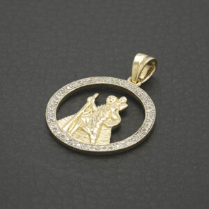 9ct Yellow Gold Diamond St Christopher Pendant