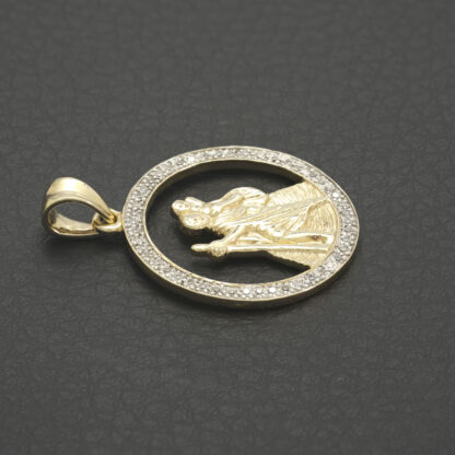 9ct Yellow Gold Diamond St Christopher Pendant - Image 3