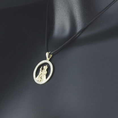 9ct Yellow Gold Diamond St Christopher Pendant - Image 2