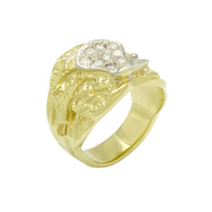 9ct Yellow Gold Gemstone Saddle Ring