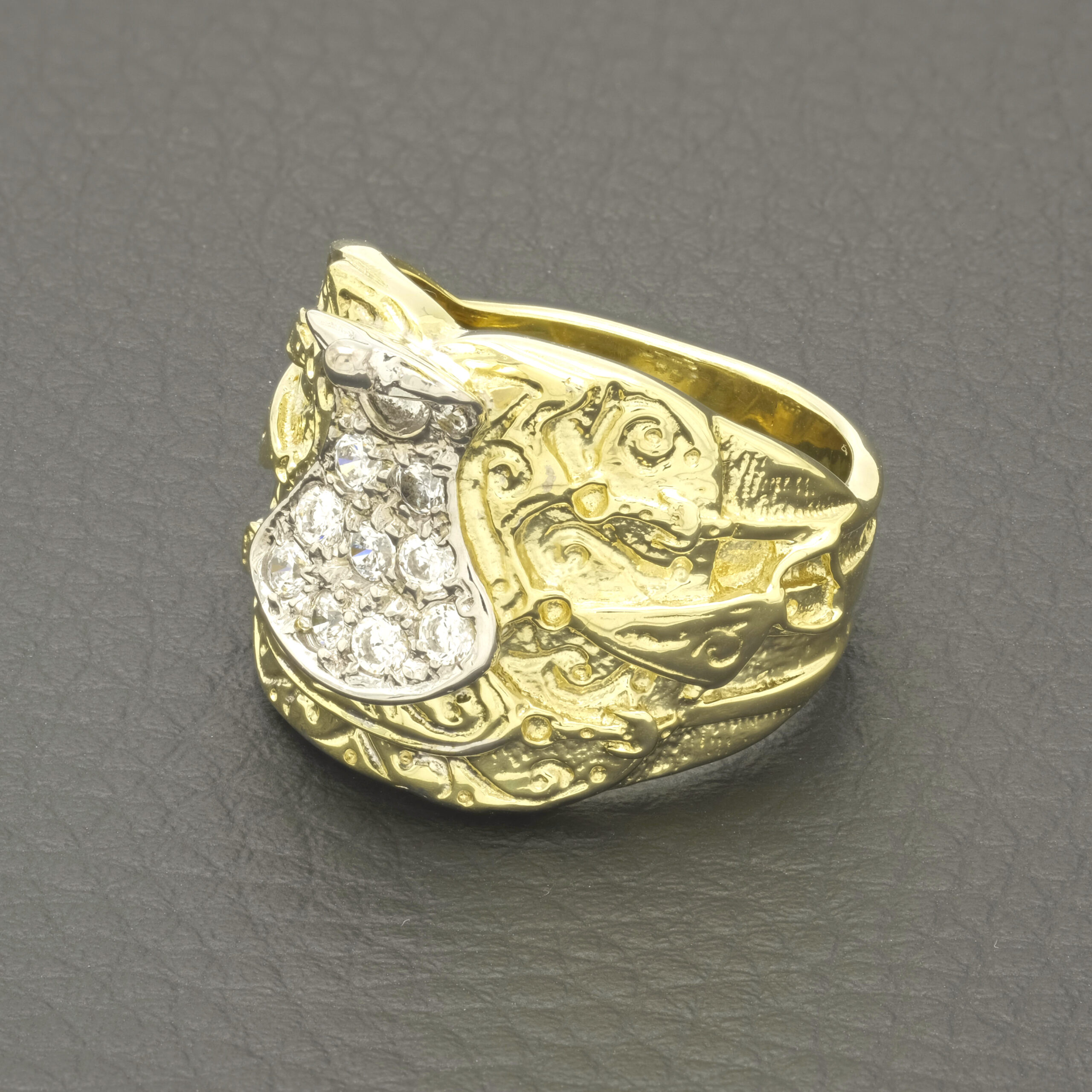 9ct Yellow Gold Gemstone Saddle Ring - Image 4