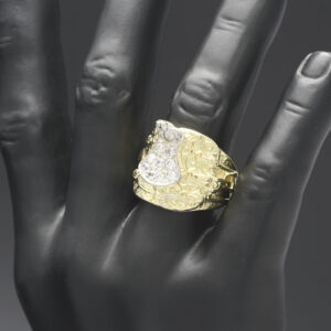 9ct Yellow Gold Gemstone Saddle Ring