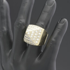 9ct Yellow Gold Gemstone Pyramid Ring