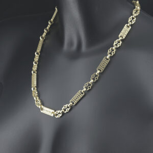 9ct Yellow Gold Stars And Bars Chain 22&#8243; 9.5mm