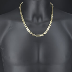 9ct Yellow Gold Stars And Bars Chain 22&#8243; 9.5mm