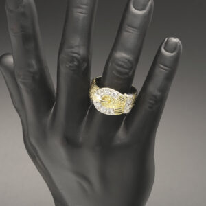 9ct Yellow Gold Gemstone Horseshoe Ring