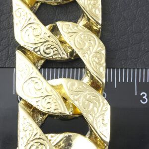 9ct Yellow Gold Curb Bracelet 10&#8243; 22mm