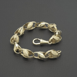 9ct Yellow Gold Tulip Bracelet 9&#8243; 10.5mm