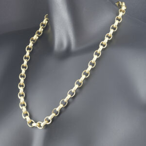 9ct Yellow Gold Patterned Belcher Chain 23.5&#8243; 10.5mm