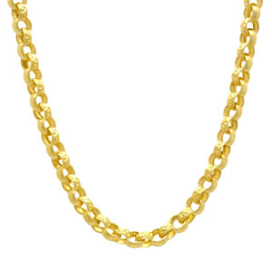 9ct Yellow Gold Patterned Belcher Chain 24″ 6mm