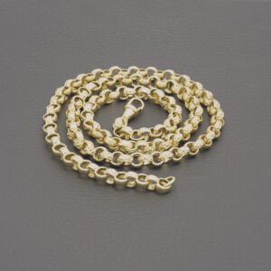 9ct Yellow Gold Patterned Belcher Chain 24&#8243; 6mm
