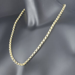 9ct Yellow Gold Patterned Belcher Chain 24&#8243; 6mm