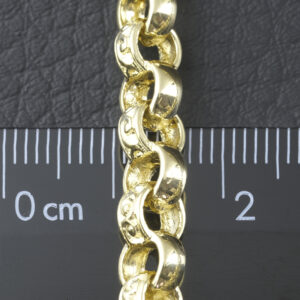 9ct Yellow Gold Patterned Belcher Chain 24&#8243; 6mm