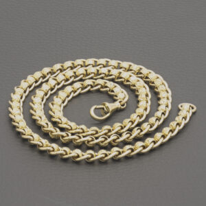 9ct Yellow Gold Patterned Roller Ball Chain 22″ 7mm