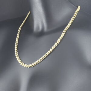 9ct Yellow Gold Patterned Roller Ball Chain 22″ 7mm