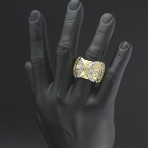 9ct Yellow Gold Gemstone Buckle Ring