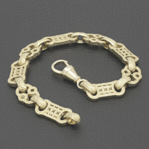 9ct Yellow Gold Stars &#038; Bars Bracelet 8&#8243; 11mm