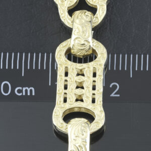 9ct Yellow Gold Stars &#038; Bars Bracelet 8&#8243; 11mm