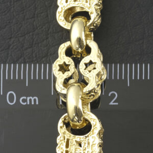 9ct Yellow Gold Stars And Bars Bracelet 8&#8243; 10mm