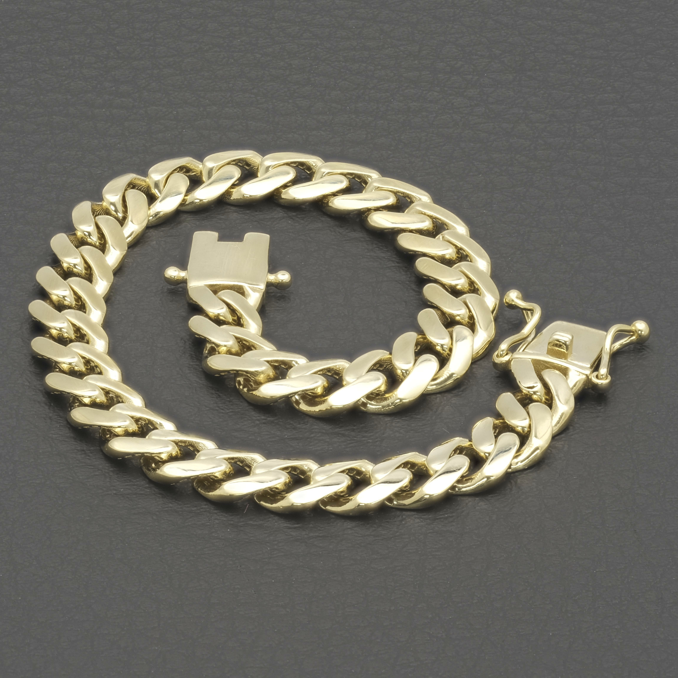 9ct Yellow Gold Cuban Bracelet 7.5" 7.5mm - Image 3