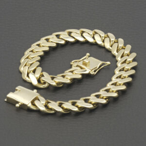 9ct Yellow Gold Cuban Bracelet 8&#8243; 11mm