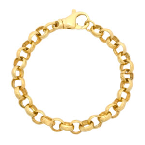 9ct Yellow Gold Patterned Belcher Bracelet 6.5&#8243; 7mm