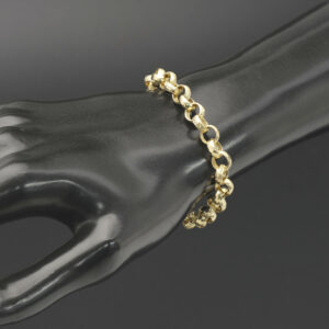 9ct Yellow Gold Patterned Belcher Bracelet 6.5&#8243; 7mm