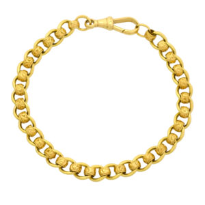 9ct Yellow Gold Roller Ball Bracelet 8″ 7mm